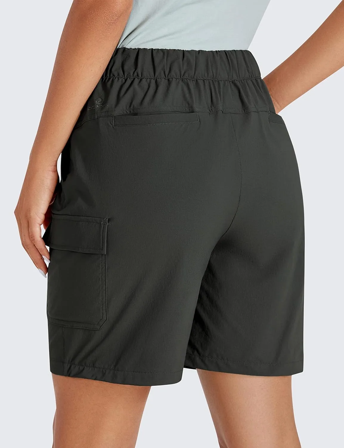 CRZ YOGA Stretch Hiking Cargo Shorts for Women 7'' - UPF 50  Waterproof Lightweight Summer Outdoor Golf Shorts with Pockets