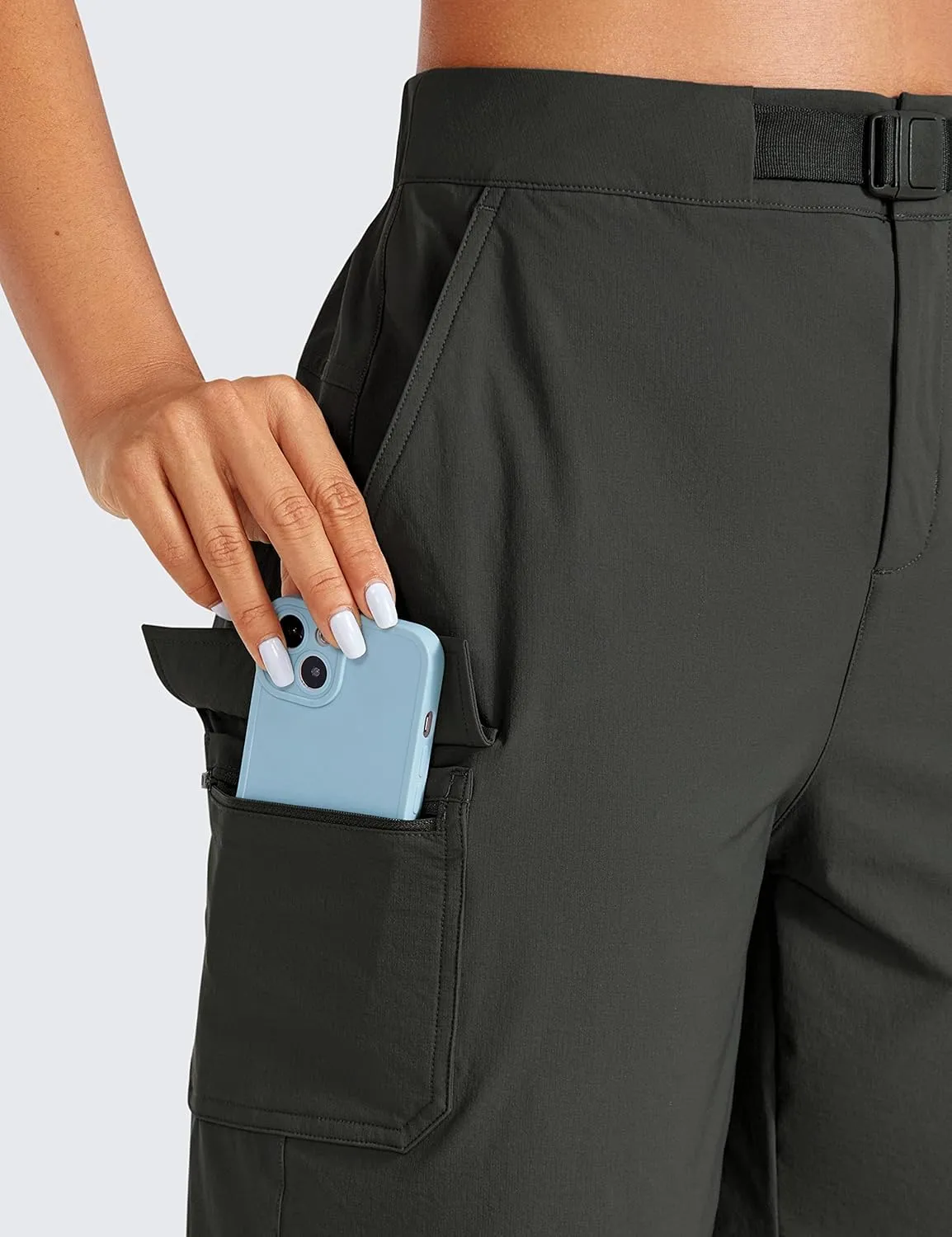 CRZ YOGA Stretch Hiking Cargo Shorts for Women 7'' - UPF 50  Waterproof Lightweight Summer Outdoor Golf Shorts with Pockets