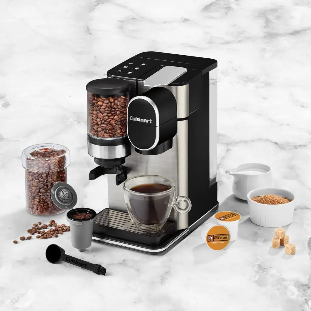 Cuisinart Single Serve Coffee Maker   Coffee Grinder, 48-Ounce Removable Reservoir, 120 volts, Stainless Steel, DGB-2SS