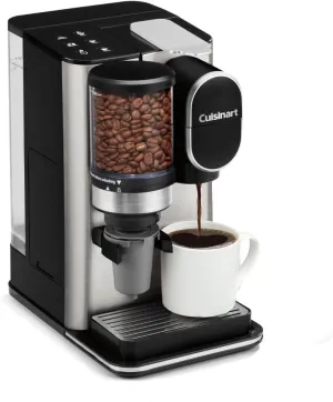 Cuisinart Single Serve Coffee Maker   Coffee Grinder, 48-Ounce Removable Reservoir, 120 volts, Stainless Steel, DGB-2SS