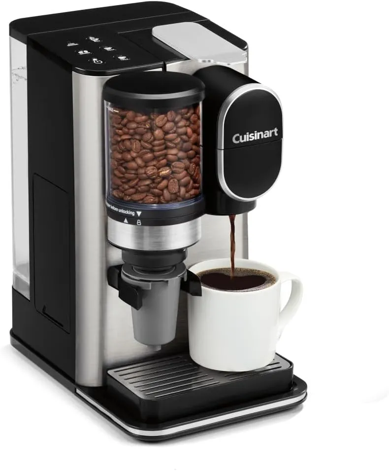 Cuisinart Single Serve Coffee Maker   Coffee Grinder, 48-Ounce Removable Reservoir, 120 volts, Stainless Steel, DGB-2SS