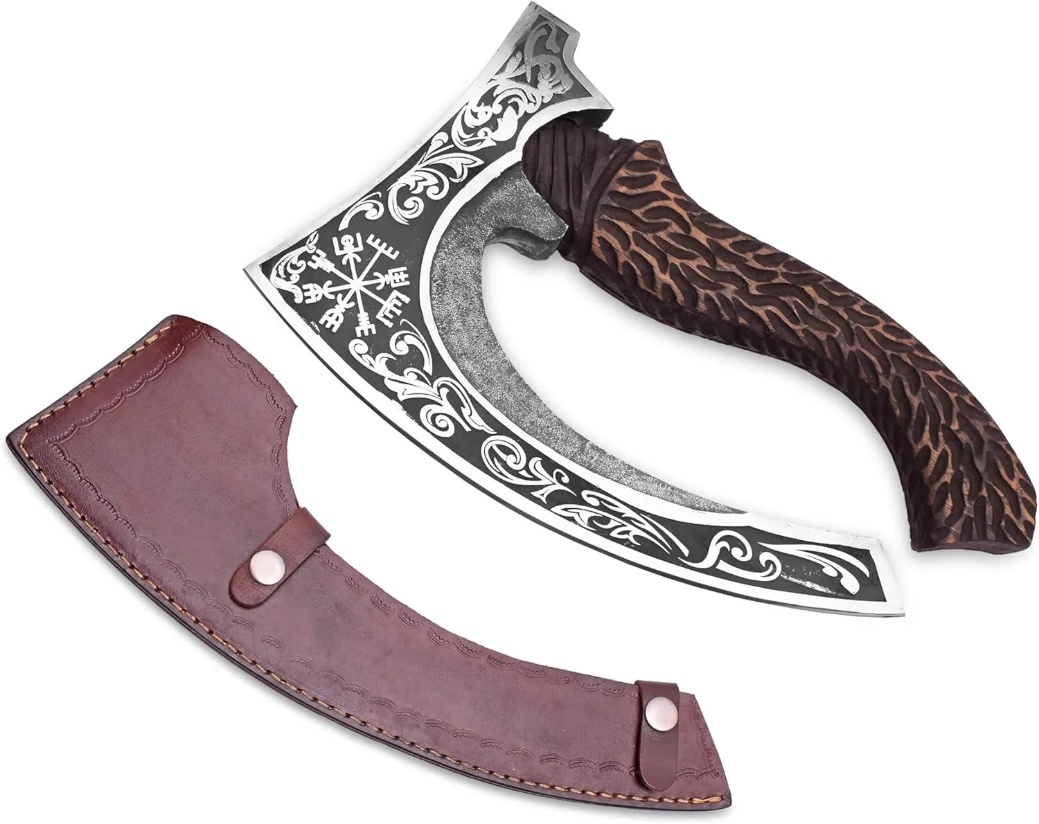 Custom Hand Forged Carbon Steel 12 Inch Short Axe, Forged Axe, Engraving On Handle, Laser Etching On Blade, Hatchet with Leather Sheath, Best for Hunting, Camping Wood Cutting, Gift for Him
