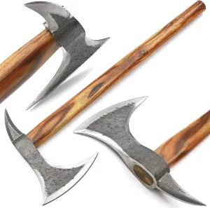 Custom Hand Hammer Forged 1095 Steel Axe/Hatchet, 20 Inch Wooden Handle S510
