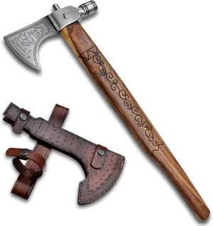 Custom Handmade Viking Hatchet Axe - 1095 High Carbon Steel Bearded Axe - Camping Tomahawk Battle Axes - Camping Axes and Hatchets - Tomahawk Axe - Axe Tool - Battle Axe - Axe with Sheath