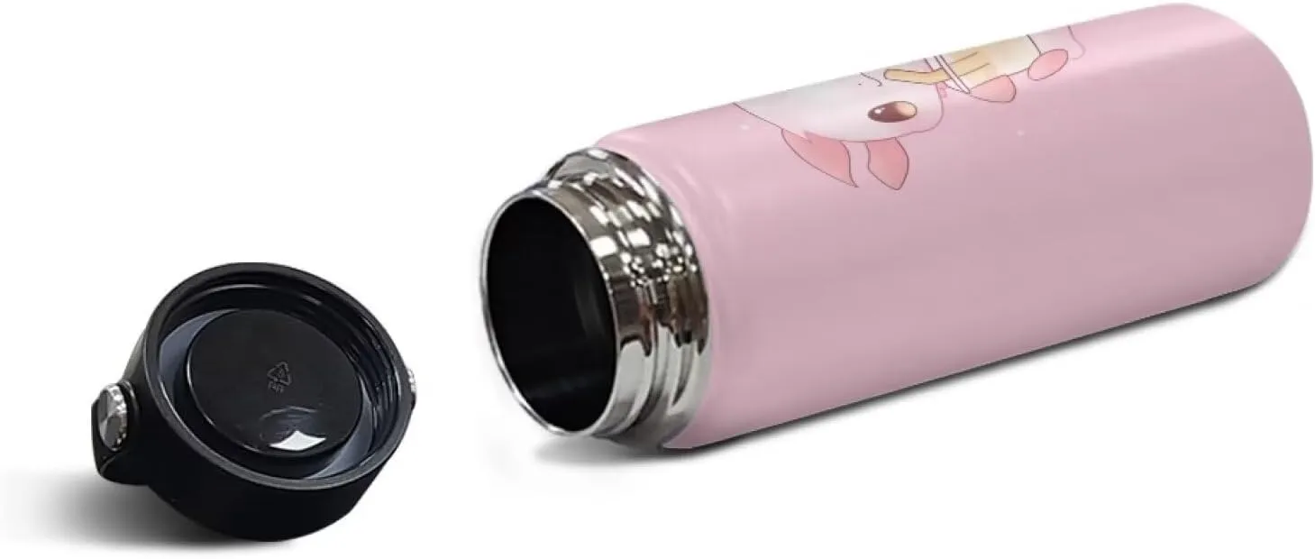 Cute Axolotl Kids Insulated Water Bottle 18 OZ Stainless Steel Water Bottles With Lid for Sports and Travel Wide Mouth Vacuum Water Bottle for Hot & Cold Drinks Travel Thermal Cup Coffee Mug