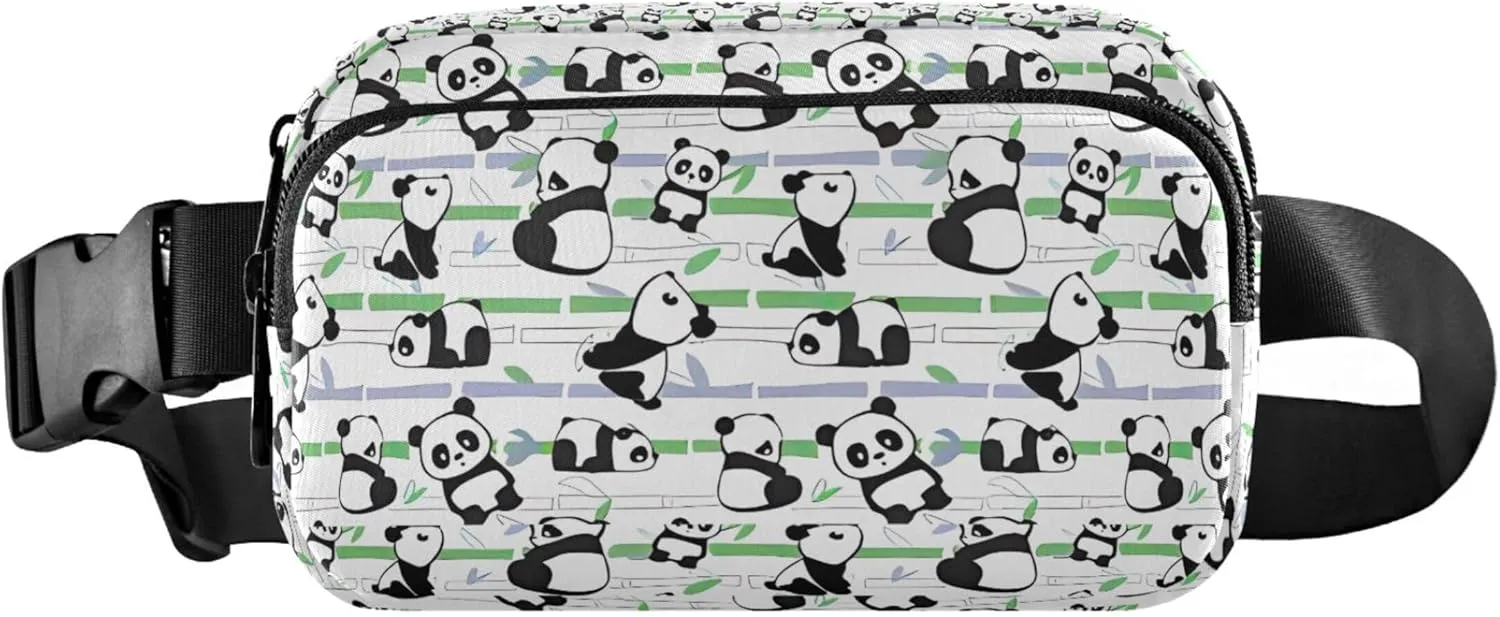 Cute Panda Bears Fanny Packs Women Hip Pack Belt Bag Waterproof Trendy Cross Body Waist Purse