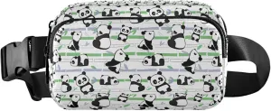 Cute Panda Bears Fanny Packs Women Hip Pack Belt Bag Waterproof Trendy Cross Body Waist Purse