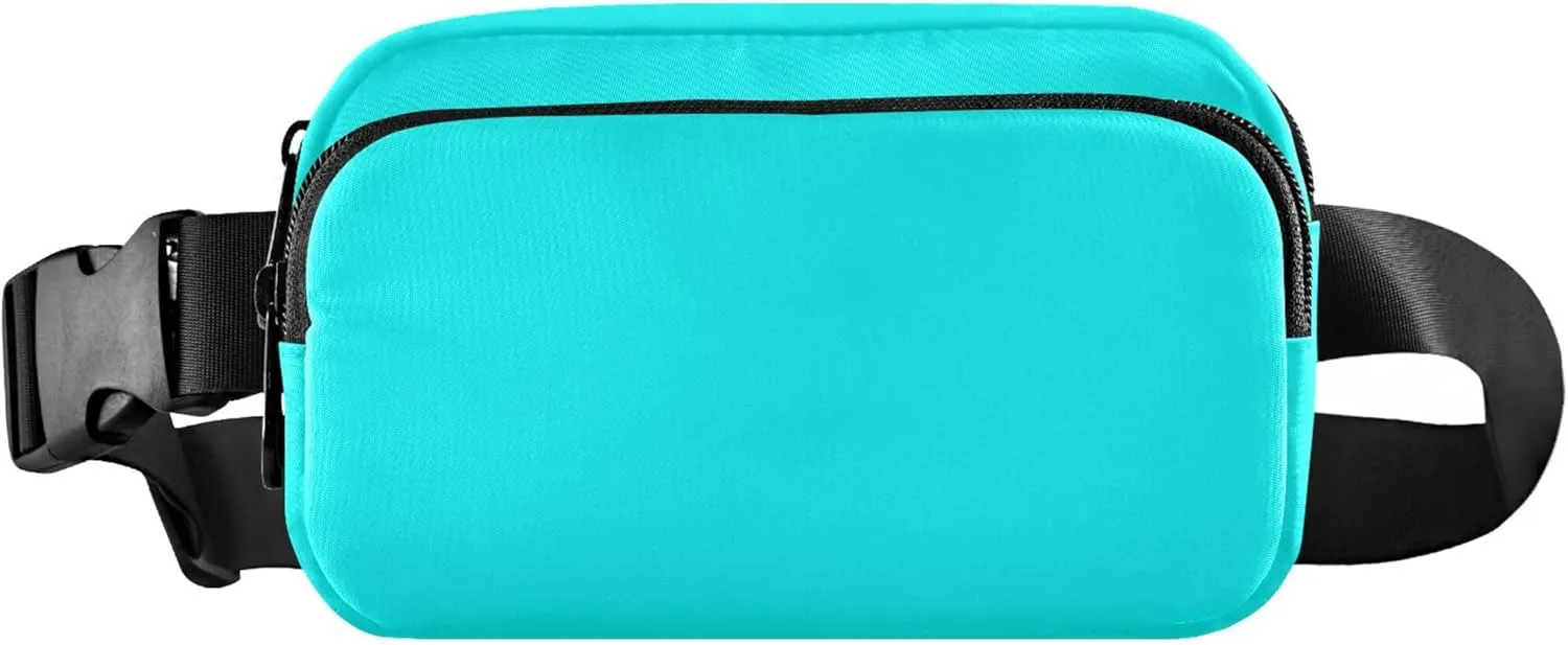 Cyan Fanny Belt Bag Waist Packs Crossbody Bags Bum Bag for Running Hiking Travel Workout Adjustable Strap for Women Men