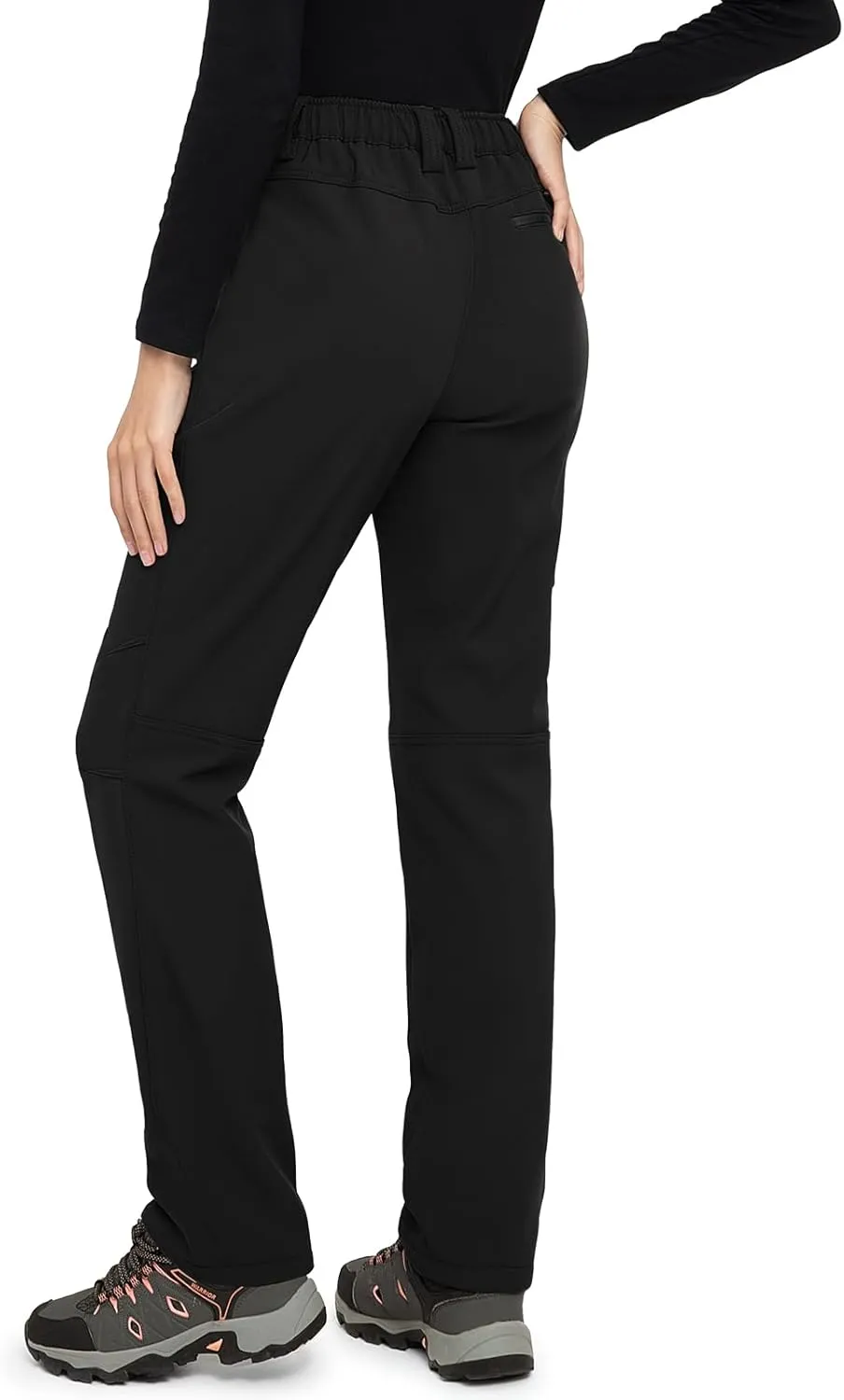 Cycorld Women's-Ski-Snow-Pants, Fleece Lined Water Resistant Windproof Pants Winter Hiking Softshell Pants for Women