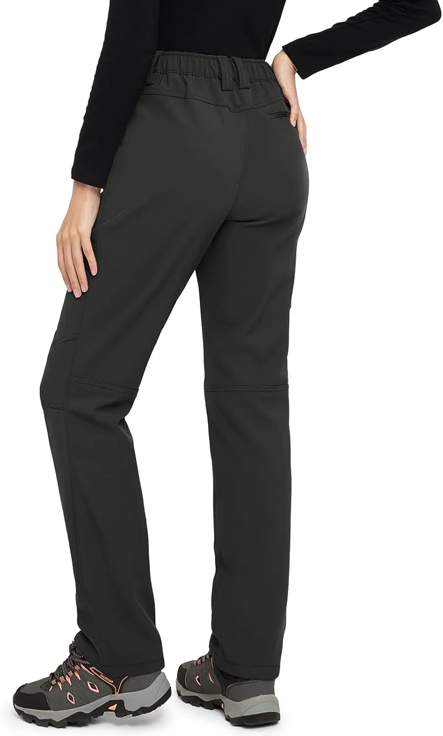Cycorld Women's-Ski-Snow-Pants, Fleece Lined Water Resistant Windproof Pants Winter Hiking Softshell Pants for Women