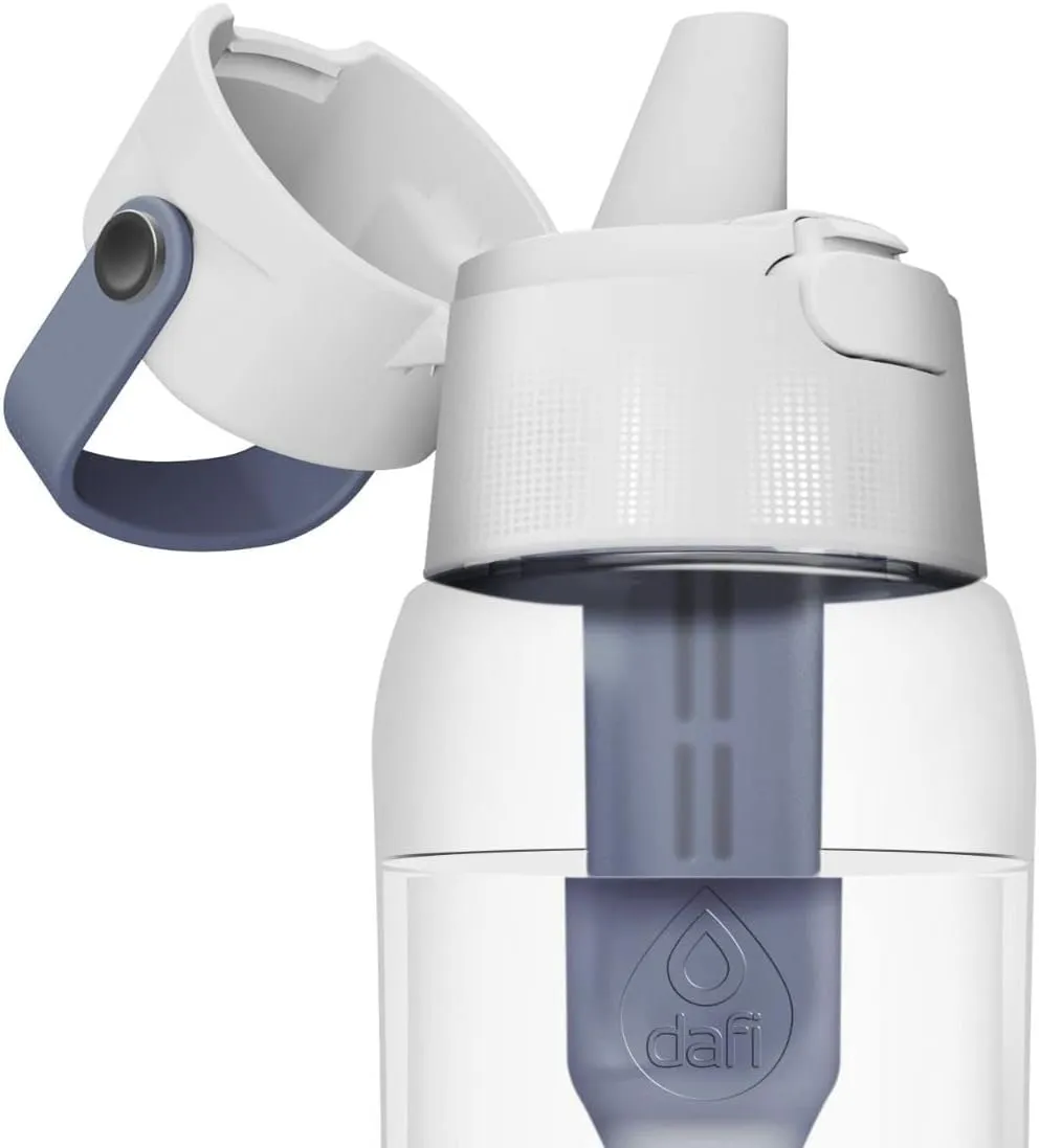 DAFI Filter Bottle Solid | Colour Grey 0.5 L | Eliminates Chlorine Taste and Odour, Use at Home During Training, in The Gym