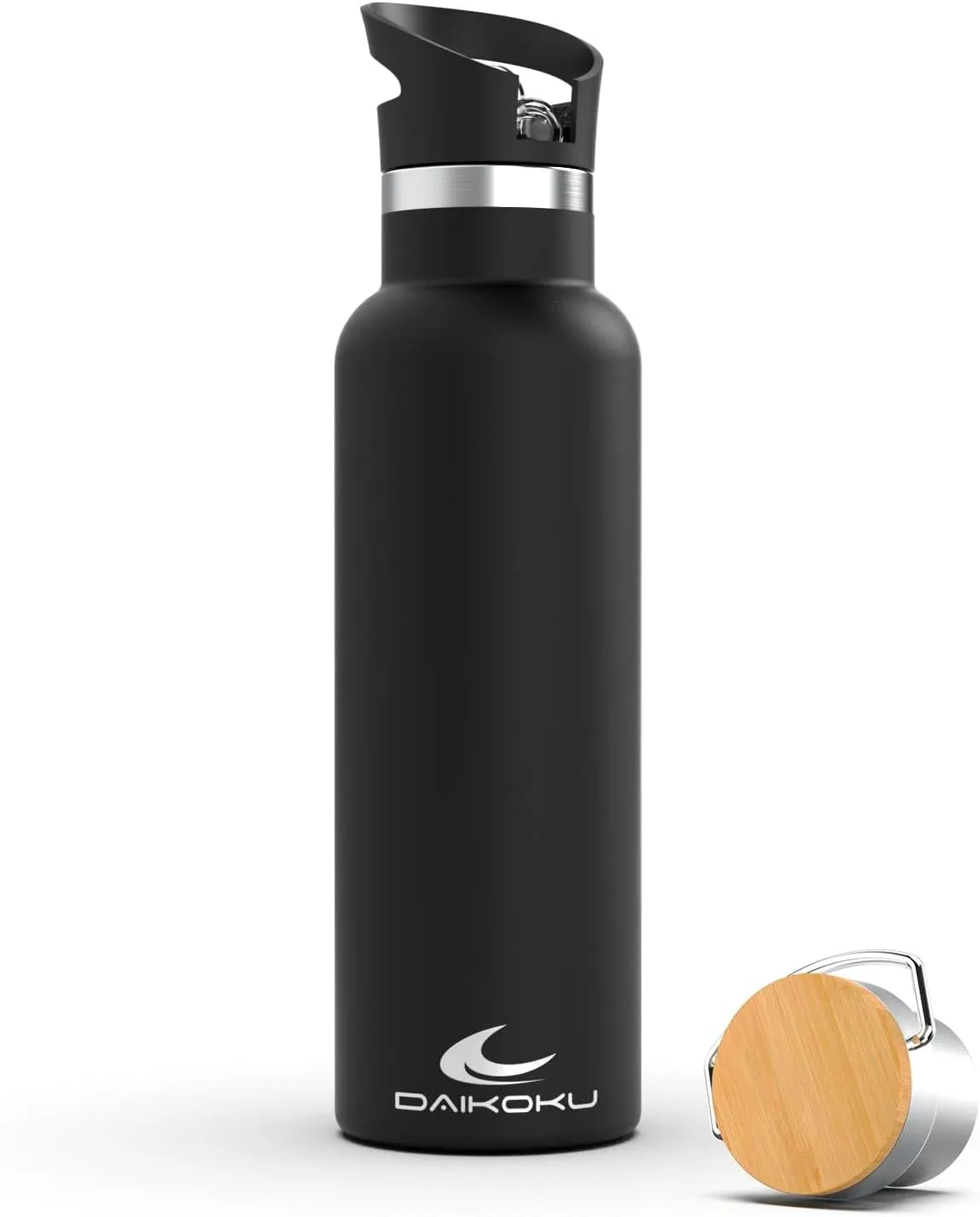 Daikoku Stainless Steel Water Bottle – 1L – Thermal Bottle – Cold 24 Hours and Hot Drinks 12 Hours – Water Bottle Leakproof – Double Walled BPA Free – Thermal Bottle – Black
