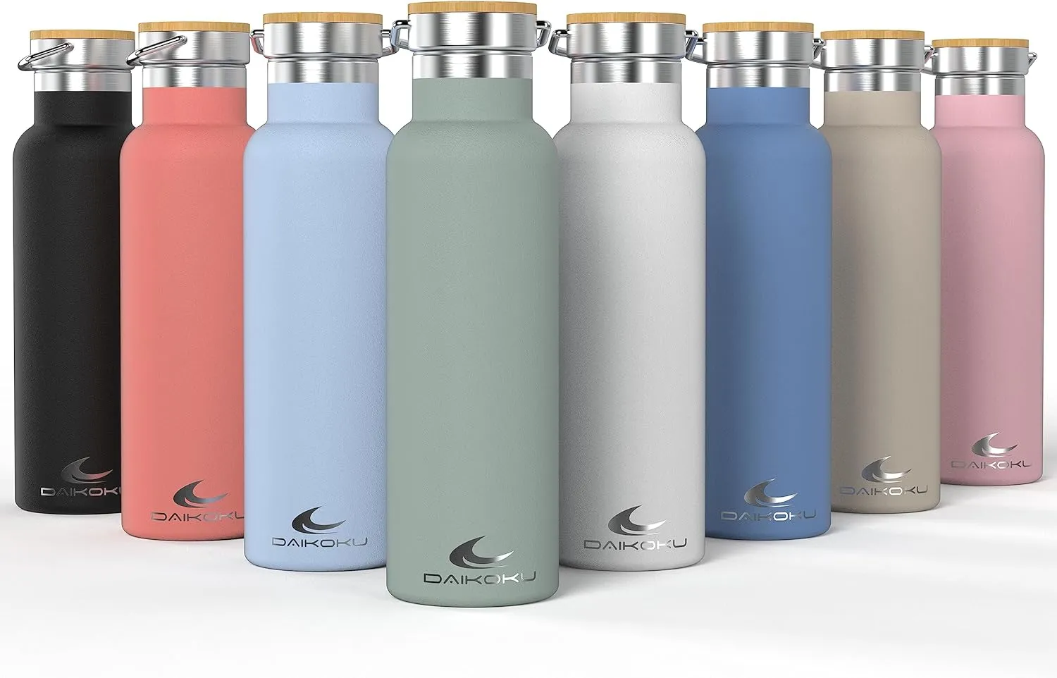 Daikoku Stainless Steel Water Bottle – 1L – Thermal Bottle – Cold 24 Hours and Hot Drinks 12 Hours – Water Bottle Leakproof – Double Walled BPA Free – Thermal Bottle – Black