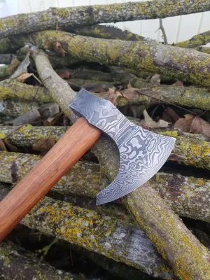 Damascus Bearded Hatchet - 1080/15n20