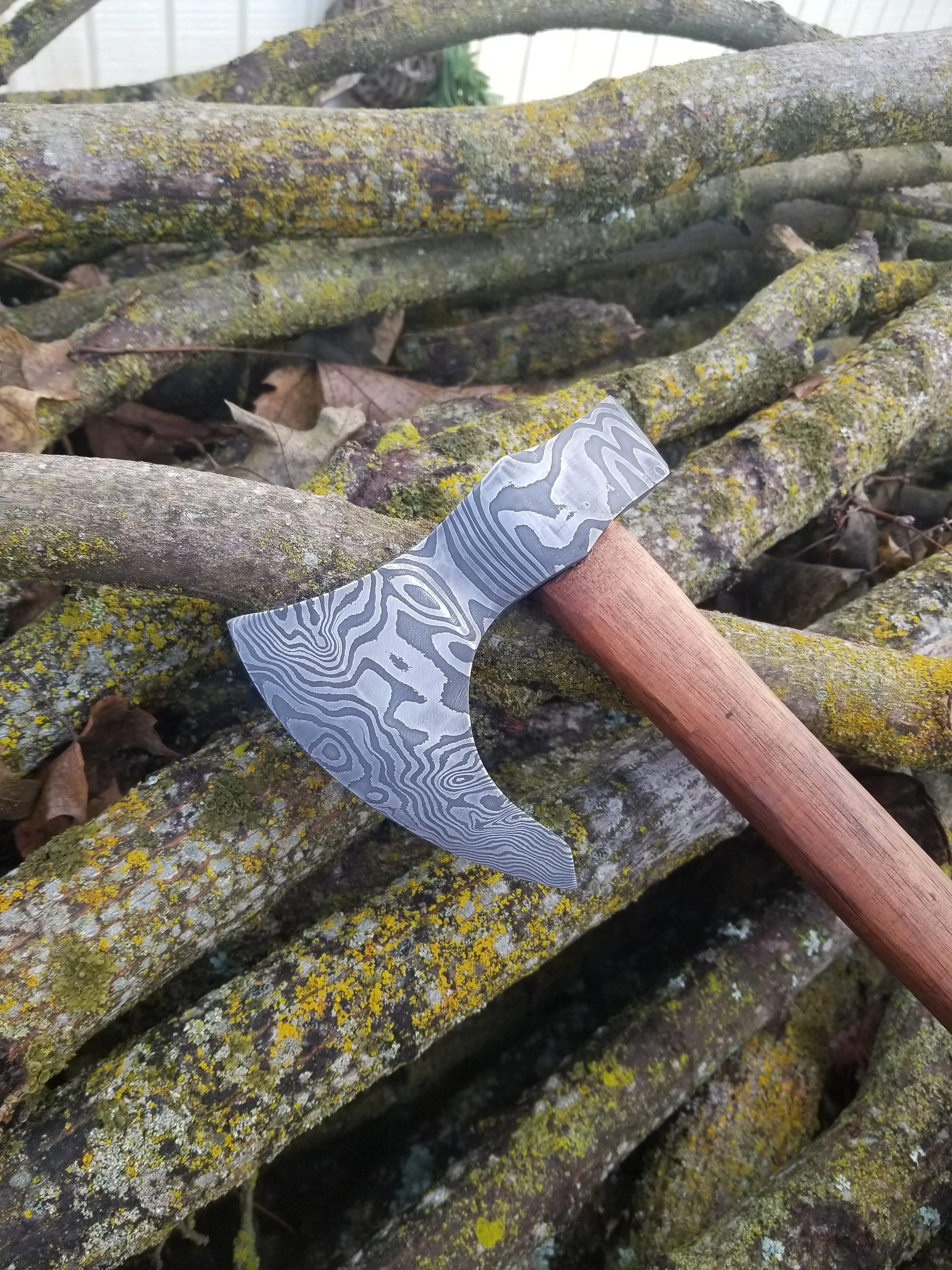 Damascus Bearded Hatchet - 1080/15n20