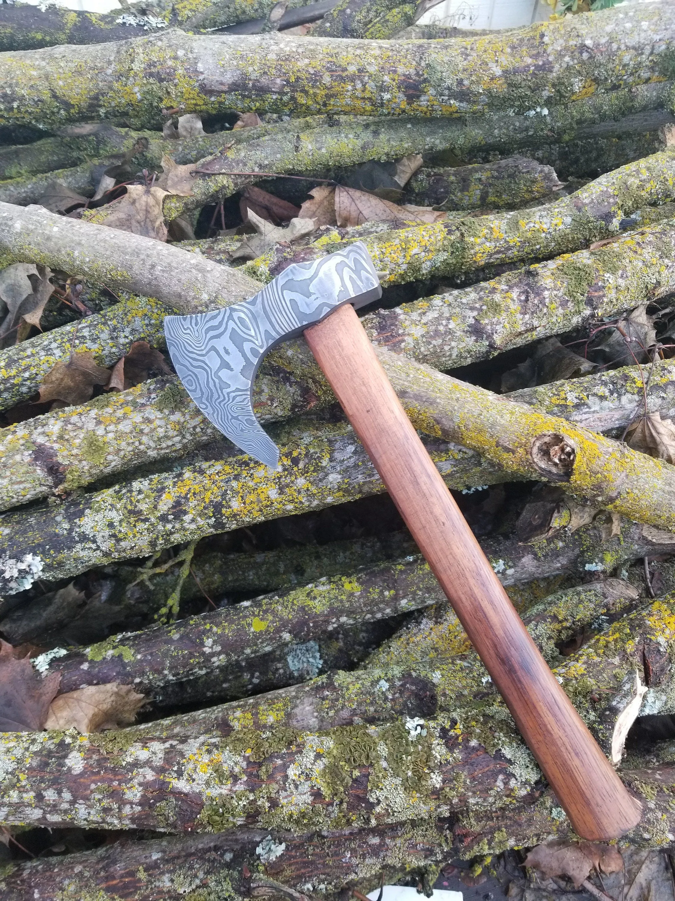 Damascus Bearded Hatchet - 1080/15n20