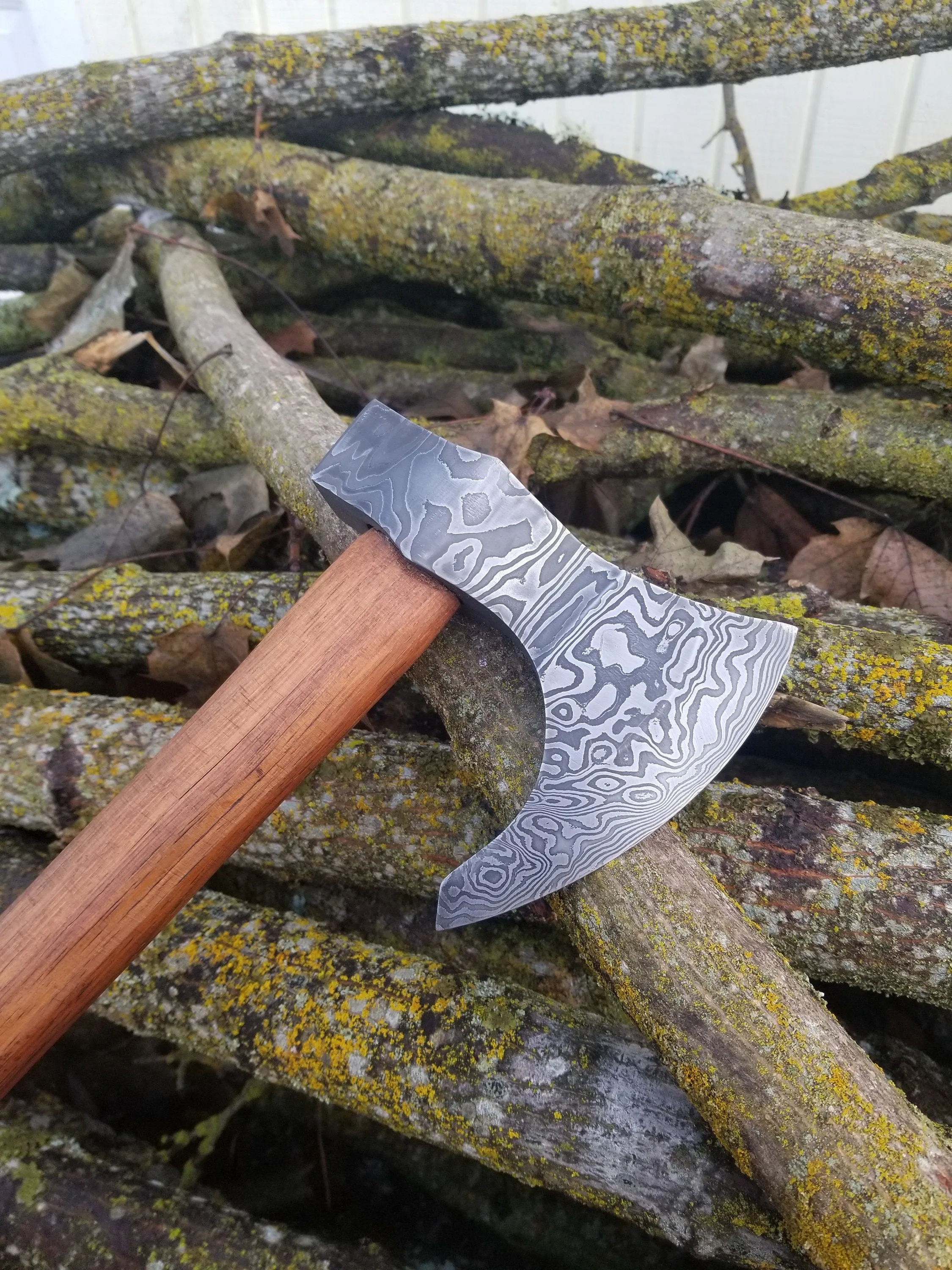 Damascus Bearded Hatchet - 1080/15n20