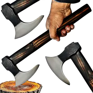 [DARK WARRIOR] Viking Axe Throwing Axe Carbon Steel Viking Ax Camping Axe Berserker Axe, Large Norse Axe,Perfect for Axe Throwing Game for Backyard Battle ax Norse Mythology