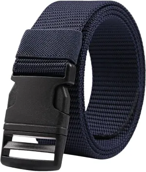 Dcvmvmn Unisex Nylon Canvas Belt Casual Outdoor Work Hiking Belt For Men Women Metal-Free Plastic Buckle Belt