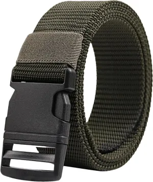 Dcvmvmn Unisex Nylon Canvas Belt Casual Outdoor Work Hiking Belt For Men Women Metal-Free Plastic Buckle Belt