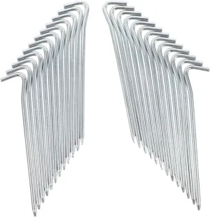 DECHOUS 10pcs Heavy Duty Metal Tent Pegs for Outdoor Camping Tent Stakes for Gazebos Tarps Wear Resistant Design for Grass and Ice Ground