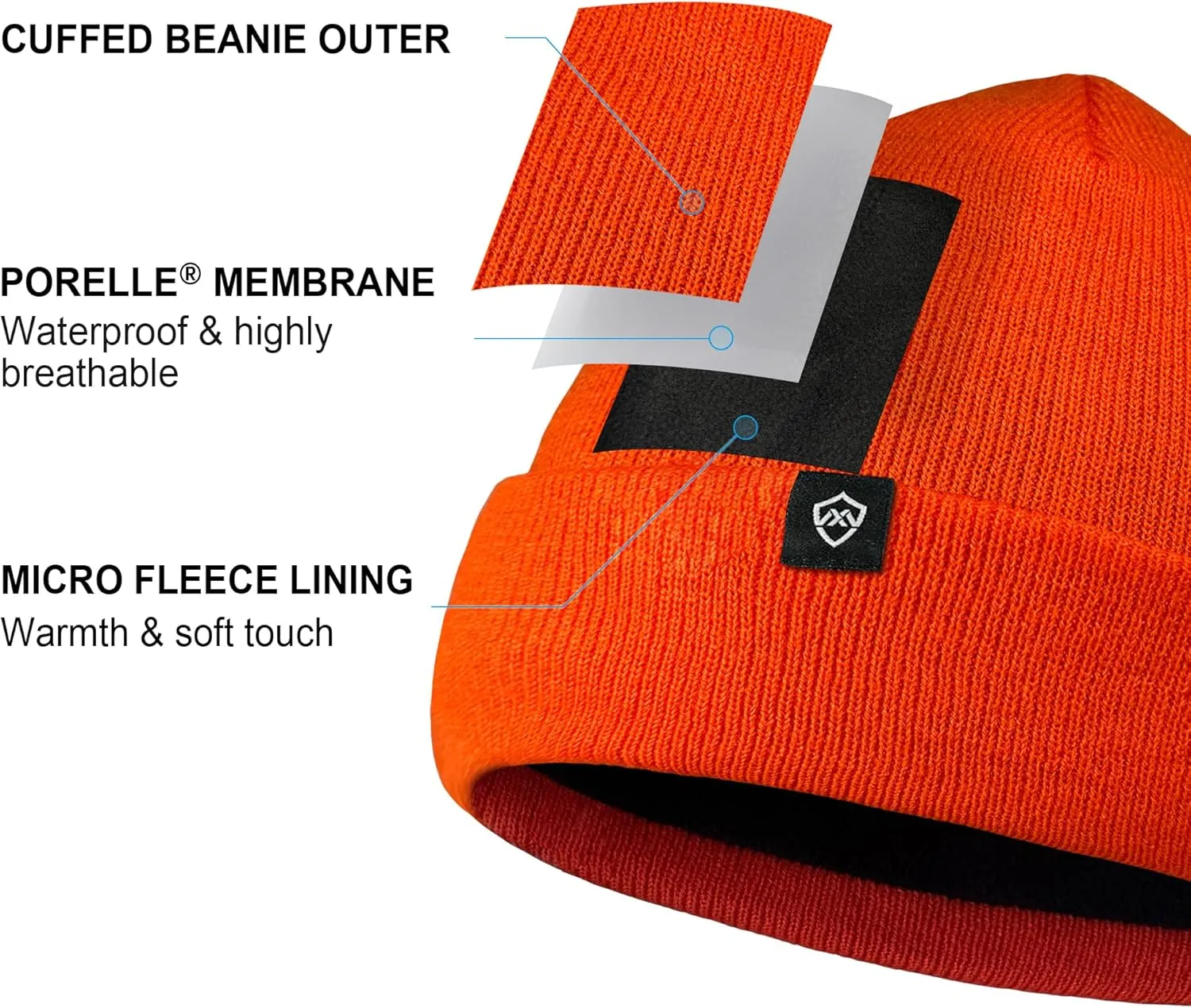 DexShell Waterproof Beanie for Men & Women, Windproof Thermal Winter Hat with Fleece Liner, Cuffed Knit Cap for Cold Weather