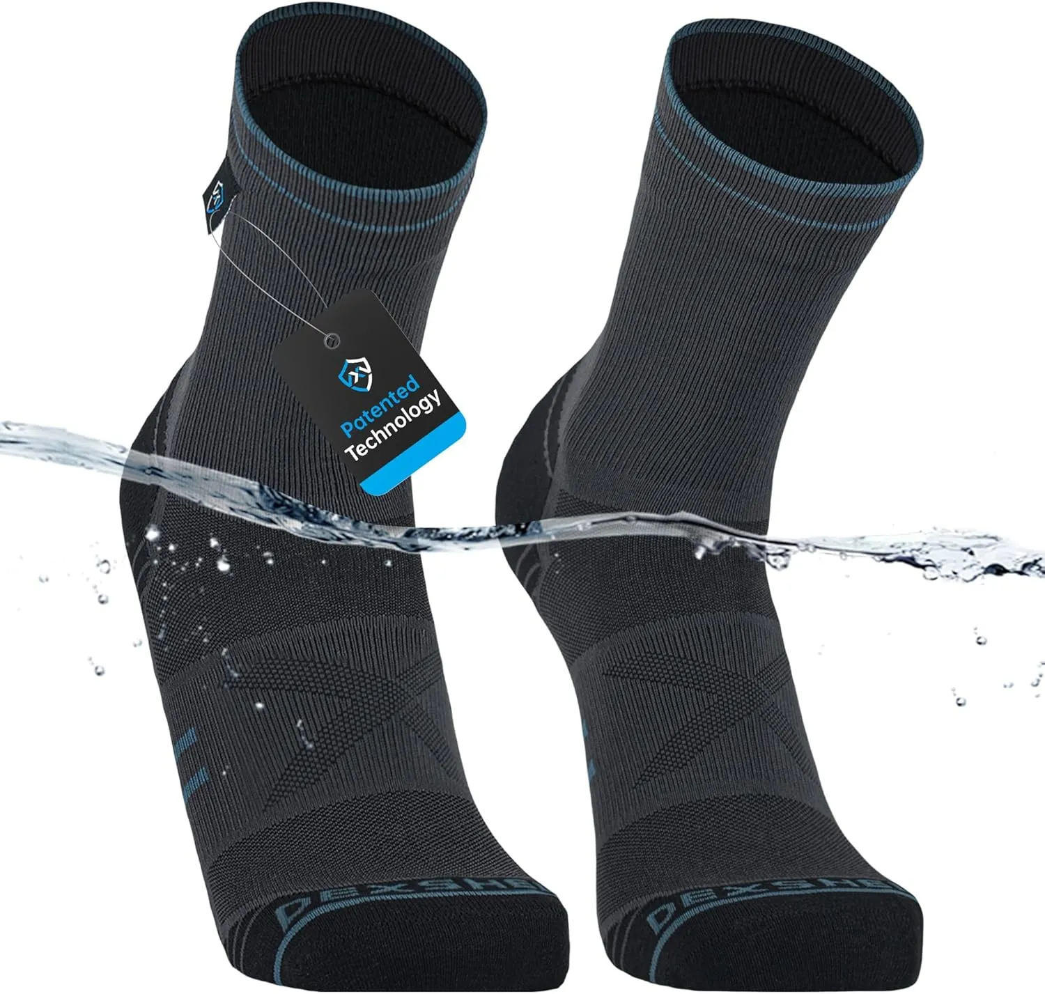 DexShell Waterproof Trail Running Socks, Compression Fit for Men &Women - Moisture Wicking Coolmax Inner, Breathable Membrane