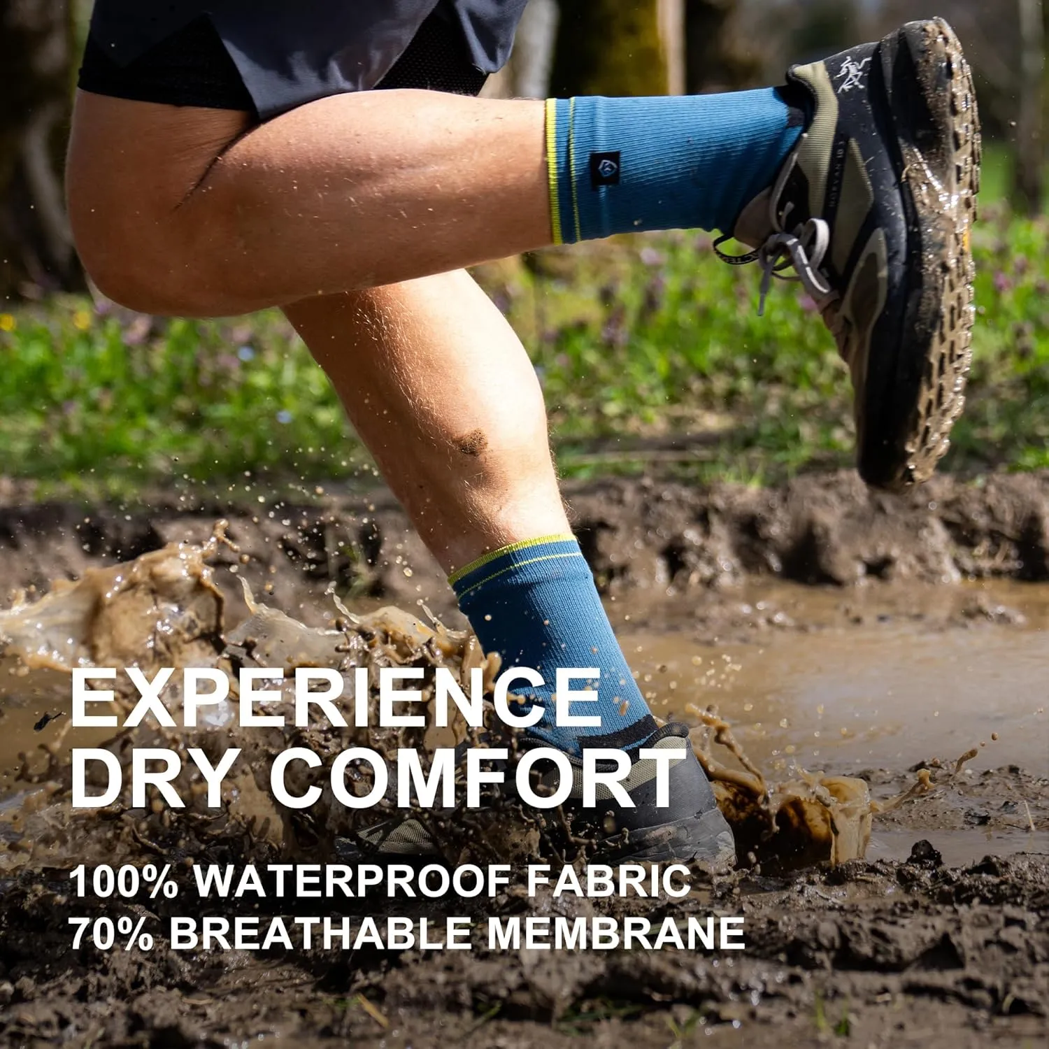 DexShell Waterproof Trail Running Socks, Compression Fit for Men &Women - Moisture Wicking Coolmax Inner, Breathable Membrane