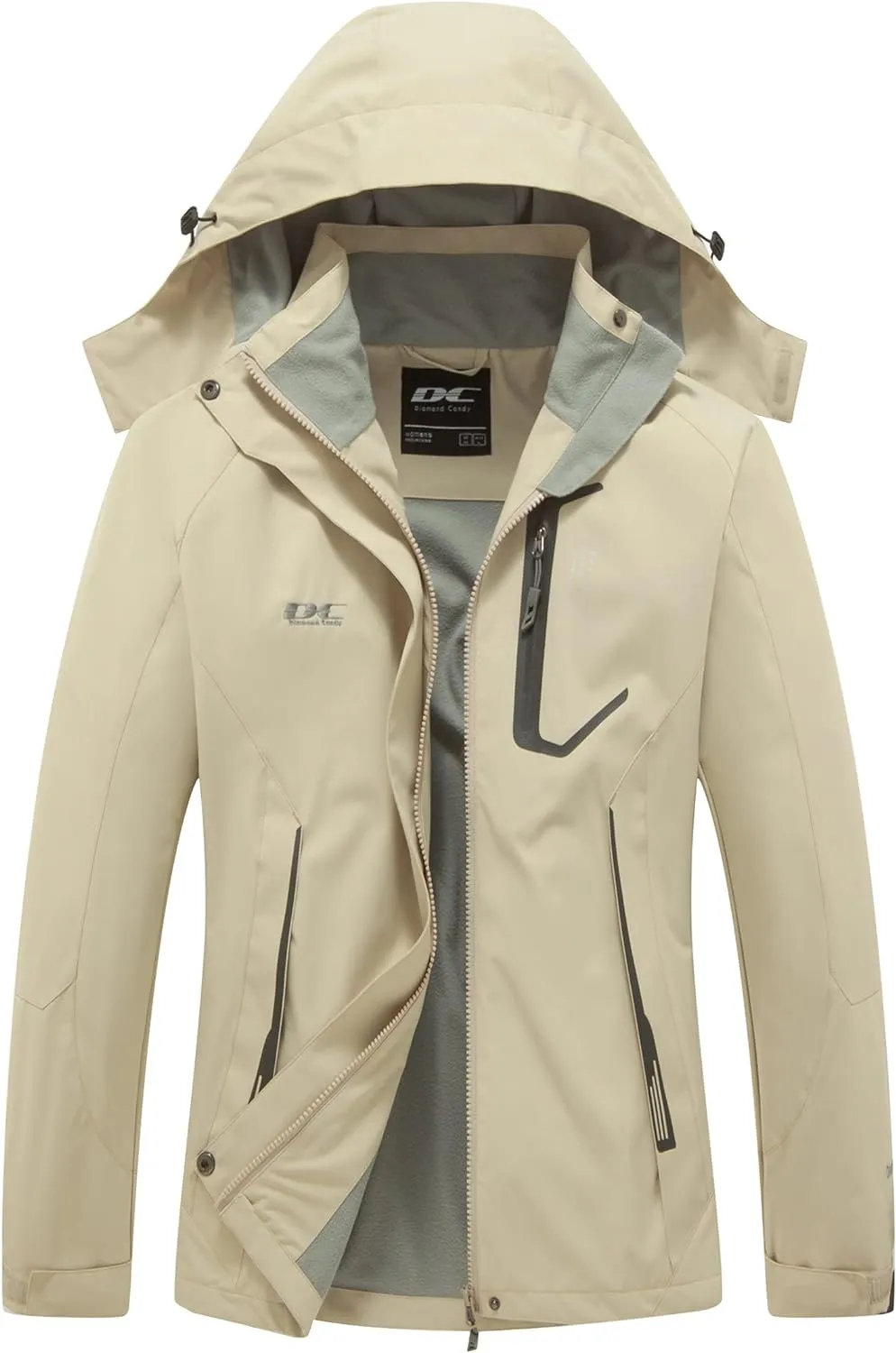 Diamond Candy Women's Waterproof Rain Jacket with Hood Lightweight Outdoors Raincoat