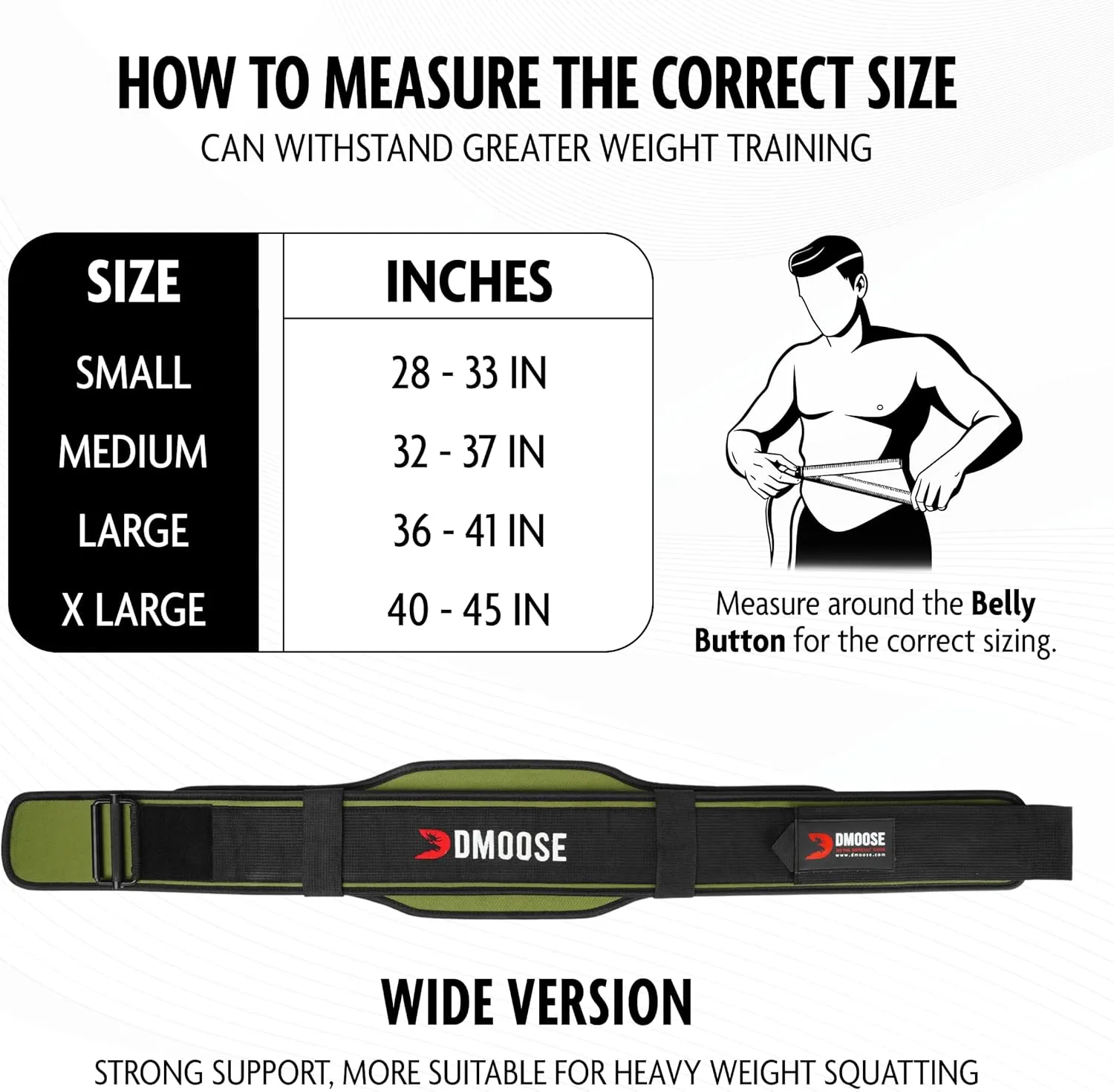 DMoose Weight Lifting Belt for Men & Women - 2 in 1 Adjustable 4" 6" Width - Weight Belt with Auto-Locking Buckle - Optimal Back Support Gym Belt for Weightlifting, Powerlifting, Squats and Deadlifts
