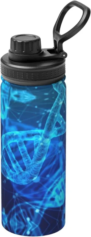 DNA Chain Photo Sports Insulated Water Bottle - Premium 18 oz. Stainless Steel Hydration Bottle for Outdoor Enthusiasts