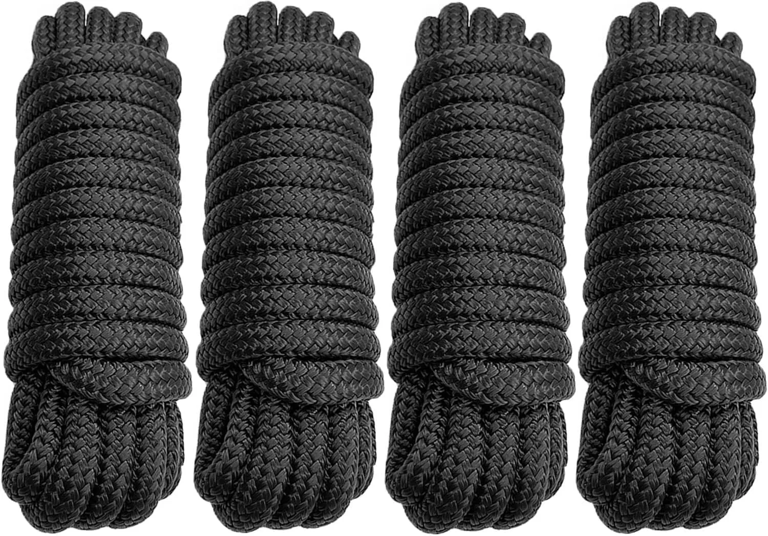 Dock Lines 4 Pack 5/8" x 20' Double Braided Nylon Boat Dock Lines Pre-spliced with a 15" Loop, Easy to Handle Boat Ropes for Docking, Marine-Grade Dock Lines for Boats 5/8 Inch Boat Lines,J-FM TWNTHSD