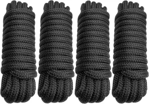 Dock Lines 4 Pack 5/8" x 20' Double Braided Nylon Boat Dock Lines Pre-spliced with a 15" Loop, Easy to Handle Boat Ropes for Docking, Marine-Grade Dock Lines for Boats 5/8 Inch Boat Lines,J-FM TWNTHSD