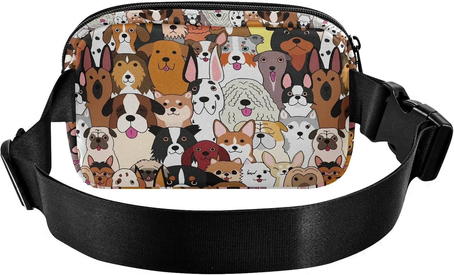 Dog Fanny Pack Fashion Belt Bag Women Waist Bag Waterproof Adjustable Strap Casual Travel Hiking Cycling Running