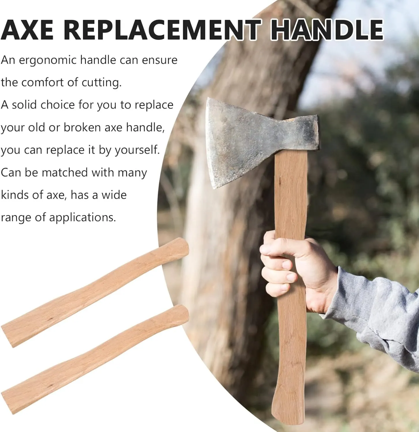 DOITOOL 2pcs Hatchet Handle Replacement Grip Axes Camping Replacement Handles Handle Camp Hatchet