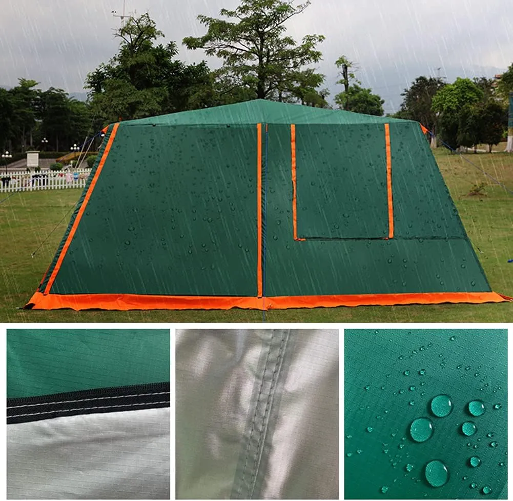 Dome Tent with Porch Automatic Pop Up Tent Sun Shelter Easy Set Up Double Layer Family Camping Tents with Carrying Bag for Outdoor Camping Fishing BBQ (Coffee Color 5)