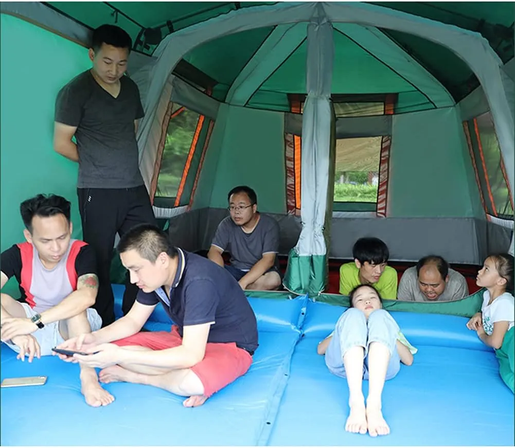 Dome Tent with Porch Automatic Pop Up Tent Sun Shelter Easy Set Up Double Layer Family Camping Tents with Carrying Bag for Outdoor Camping Fishing BBQ (Coffee Color 5)