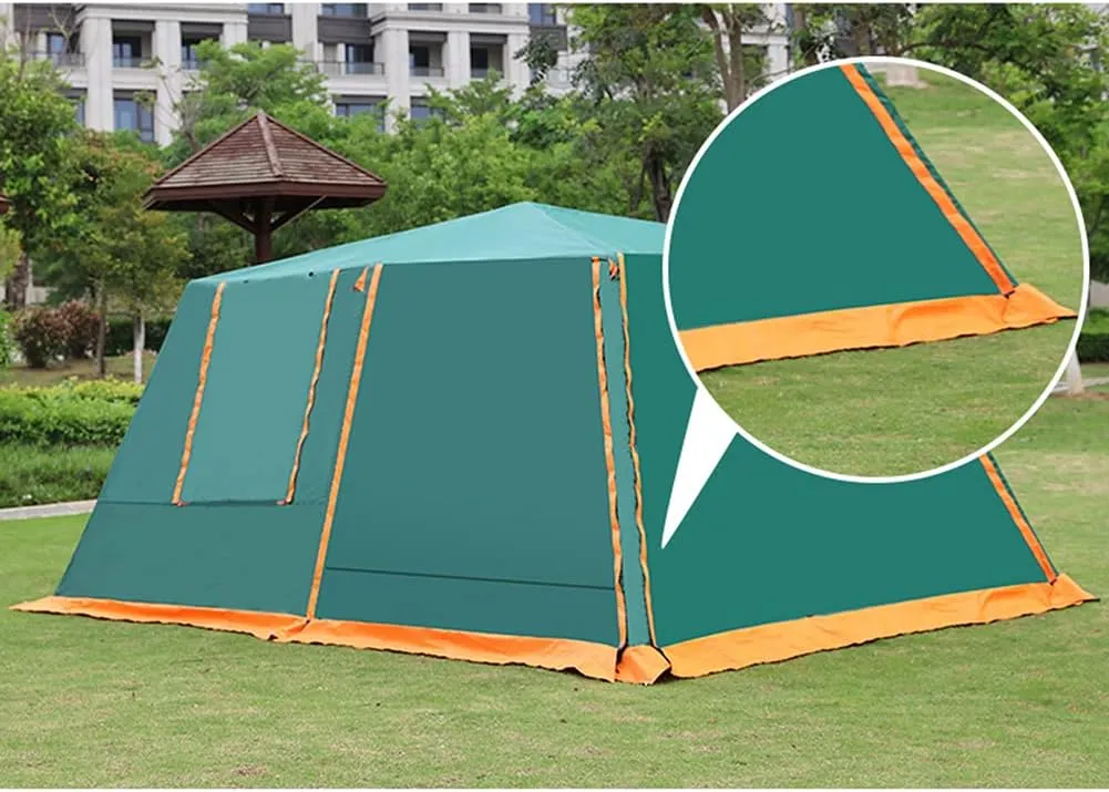 Dome Tent with Porch Automatic Pop Up Tent Sun Shelter Easy Set Up Double Layer Family Camping Tents with Carrying Bag for Outdoor Camping Fishing BBQ (Coffee Color 5)