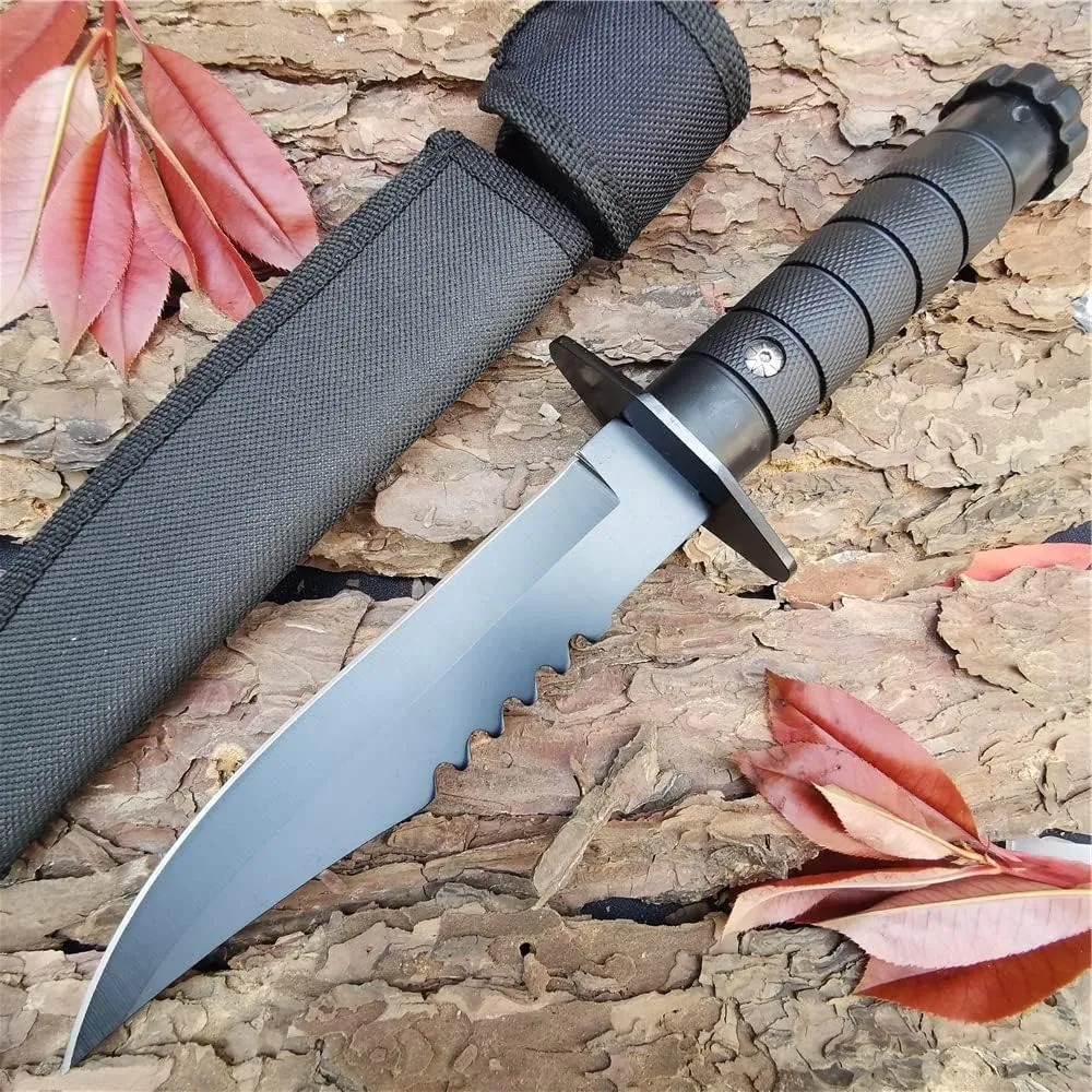 DOOM BLADE 3 Piece Small Survival Hatchet Camping Axe&Fixed Blade Knife Combo Set,Tomahawk,Hatchet,Pocket Folding Knives,440C Steel Blade with Nylon Sheath for Outdoor Hunting Camping(Type-1)