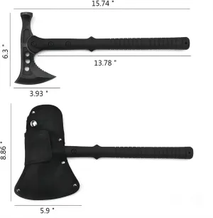 DOOM BLADE Camping Hatchet Axe with Hammer,Tomahawk Viking Nylon Sheath,Forged High Carbon Steel,Portable Camping Axe for Outdoor Splitting Wood,Hunting Survival