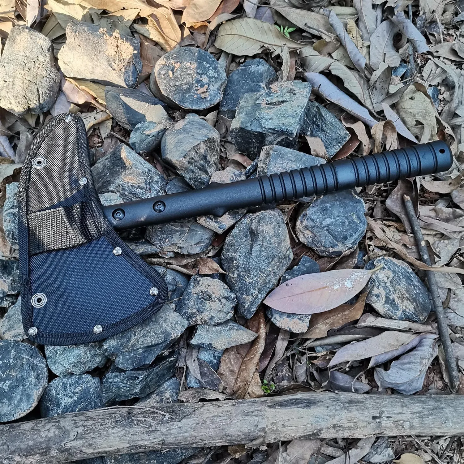 DOOM BLADE Camping Hatchet Axe with Nylon Sheath,Tomahawk Viking Forged High Carbon Steel,Portable Camping Axe for Outdoor Splitting Wood,Hunting Survival (Double-Bit Axe * 1)