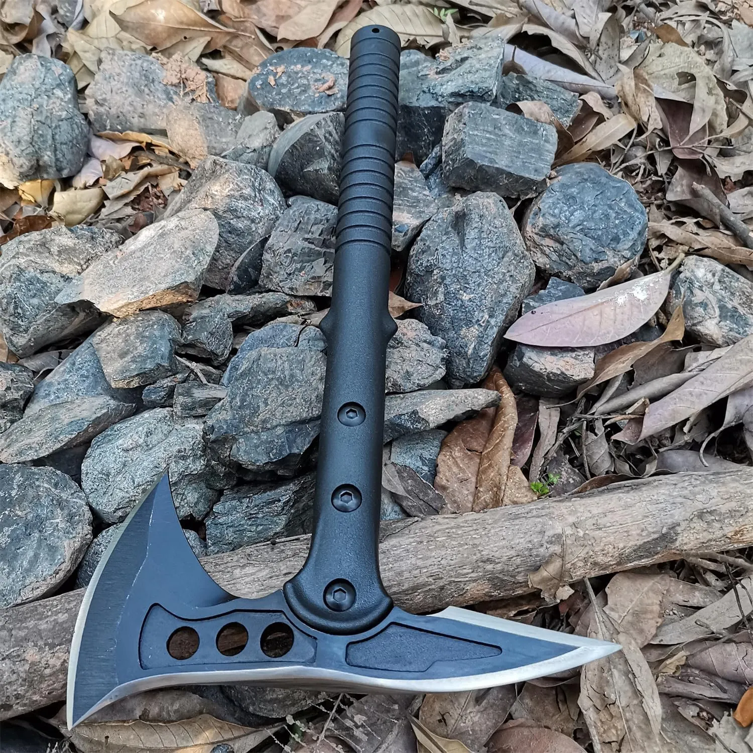 DOOM BLADE Camping Hatchet Axe with Nylon Sheath,Tomahawk Viking Forged High Carbon Steel,Portable Camping Axe for Outdoor Splitting Wood,Hunting Survival (Double-Bit Axe * 1)