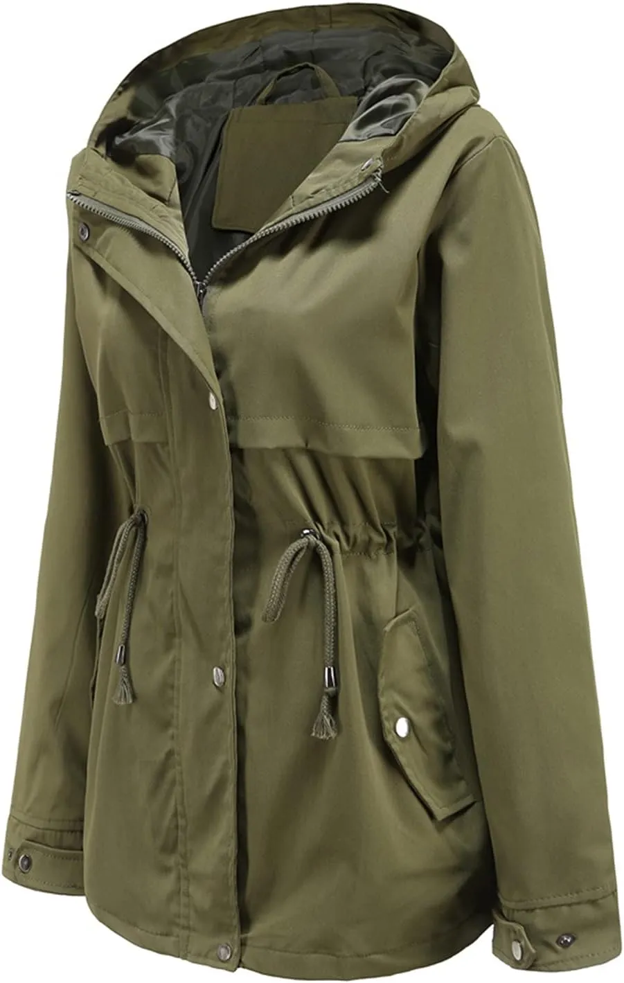 DOSLAVIDA Women's Rain Jacket Waterproof Hooded Windbreaker Lightweight Trench Coat Active Outdoor Raincoat With Hood