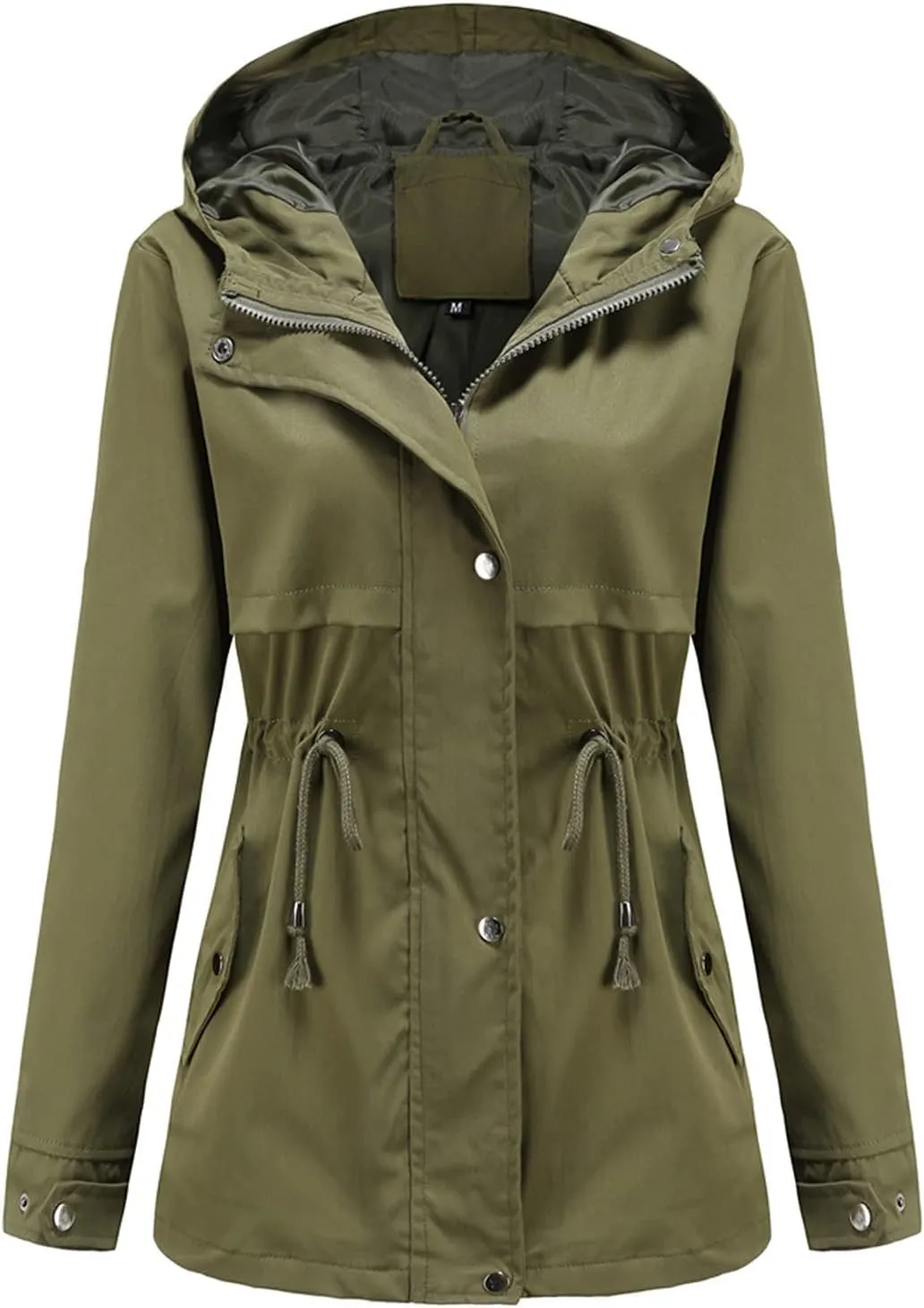 DOSLAVIDA Women's Rain Jacket Waterproof Hooded Windbreaker Lightweight Trench Coat Active Outdoor Raincoat With Hood