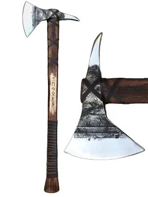 Double Head Axe Ax Viking Axe Real Double Bit Axe Viking Axe Krato Axe Battle Ready Weapons Double Sidded Axe Berserker Axe Large Norse Axe Scandinavian Camping Hatchet Survival Hunting Outdoor Axe