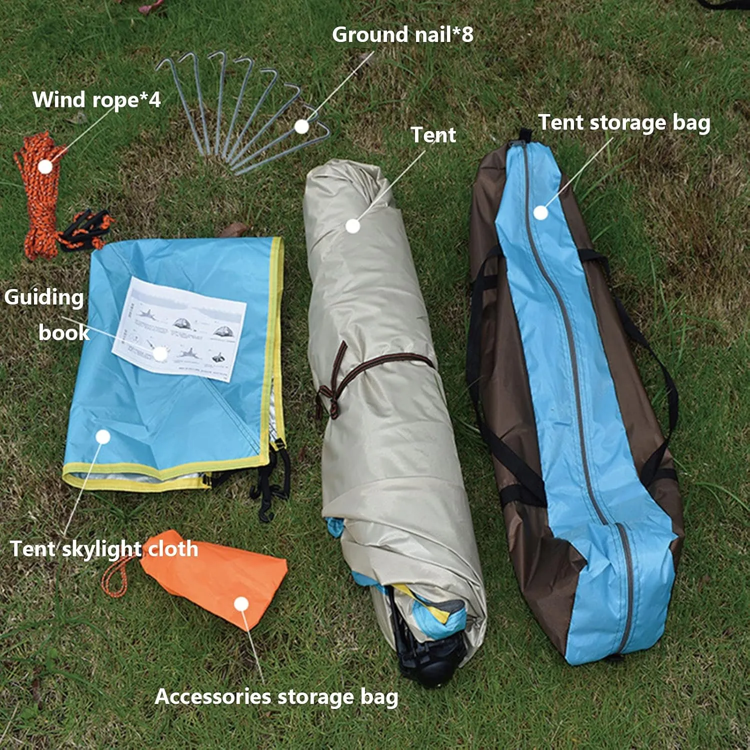 Double-Layer Fast Tent Double-Door Multi-Function Family Picnic Camping Hiking Tent That Accommodate 2-3 People Rain-Proof Sun-Proof Beach Awning (Color : Dark Green, Size : 210 * 155 * 130CM)