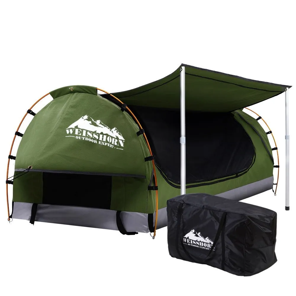 Double Swag Camping Swags Canvas Free Standing Dome Tent Celadon