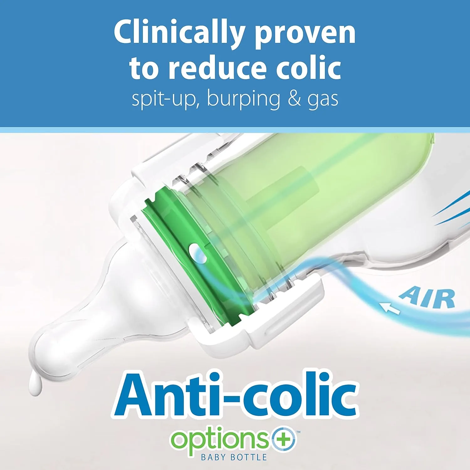 Dr. Brown's Natural Flow® Anti-Colic Options ™ Narrow Bottle to Sippy Gift Set with Soft Silicone Sippy Spout, Removable Silicone Handles, Travel Cap and Bottle Brush