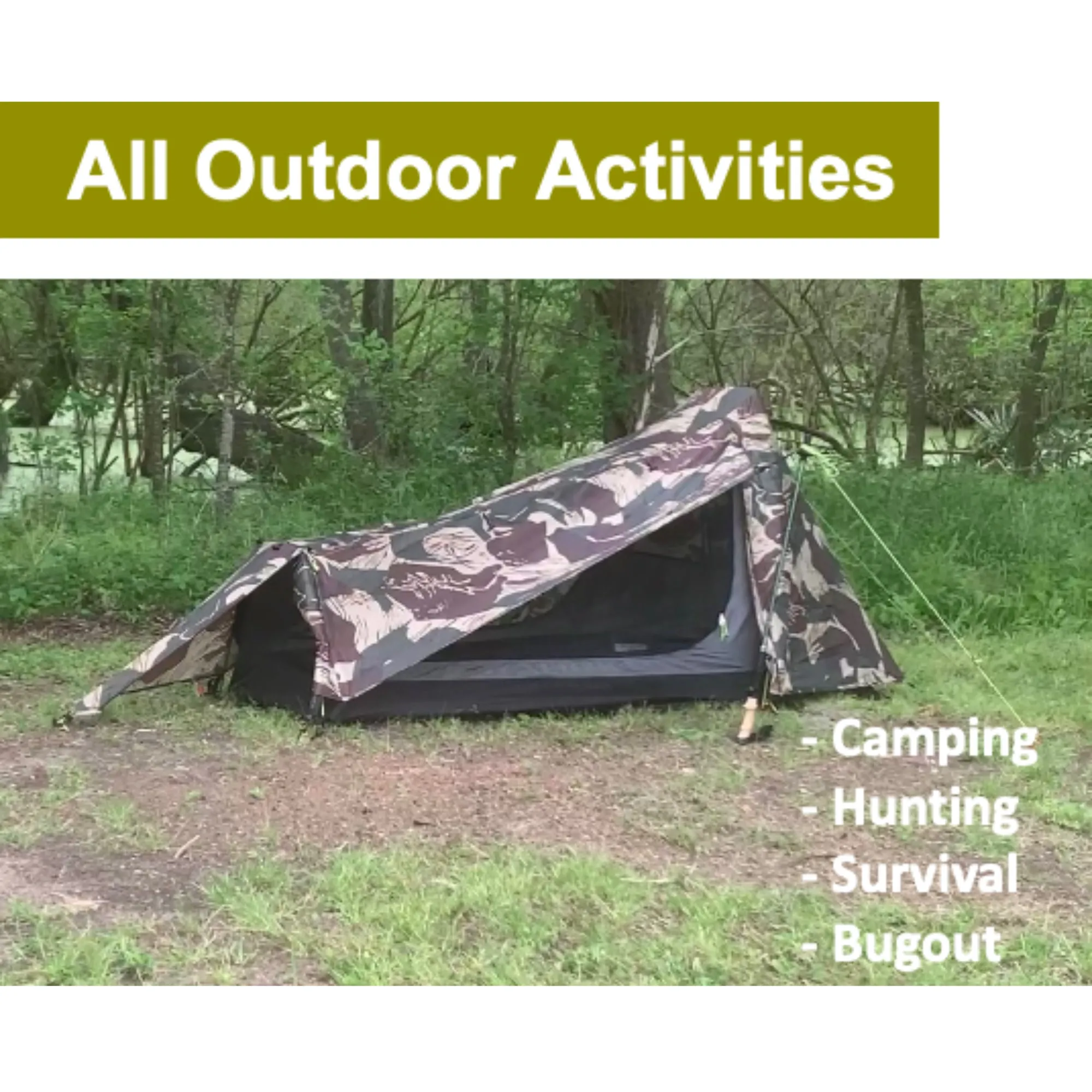 Dragoon Unlimited Ridgeback One Person Camping, Hunting Tent, Bugout Bivy & Survival Shelter (Emerald Green)