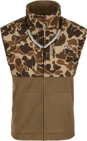 Drake Waterfowl Men's MST Eqwader Insulated Fleece-Lined Waterproof Windproof Breathable Adjustable Outdoor Hunting Zip Vest